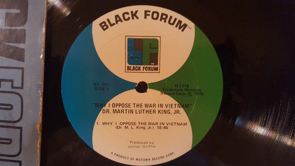 Dr. Martin Luther King, Jr. – Why I Oppose The War In Vietnam - VG LP Record 1970 Black Forum USA Original Vinyl - Speech / Political / Spoken Word - Shuga Records