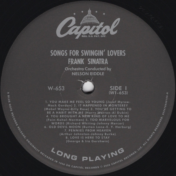Frank Sinatra - Songs for Swingin' Lovers! (1956) - New LP Record 2026 Blue Note Tone Poet Series 180 gram Vinyl - Jazz / Vocal Jazz