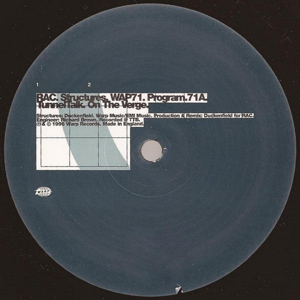 RAC – Structures - VG 2 LP Record 1996 Warp UK Vinyl - Electronic / Techno / Experimental - Shuga Records