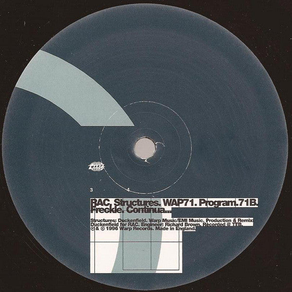RAC – Structures - VG 2 LP Record 1996 Warp UK Vinyl - Electronic / Techno / Experimental - Shuga Records