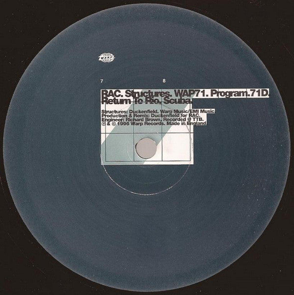 RAC – Structures - VG 2 LP Record 1996 Warp UK Vinyl - Electronic / Techno / Experimental - Shuga Records