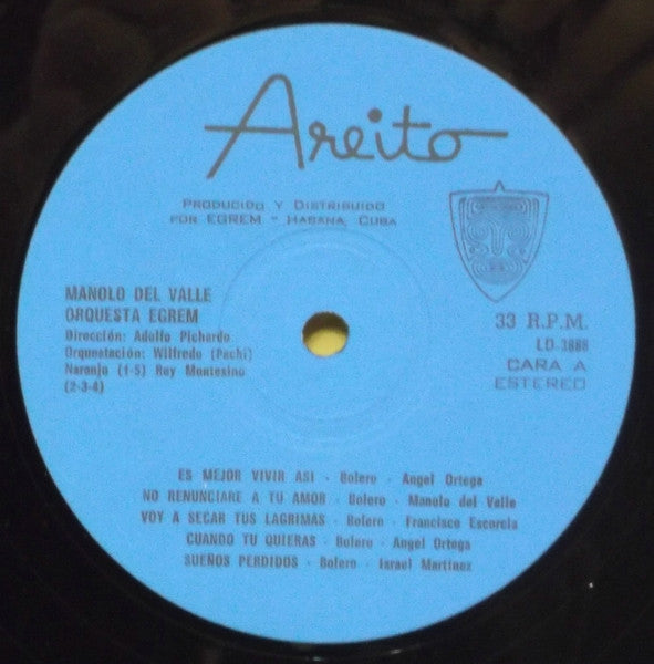 Manolo Del Valle - Es Mejor Vivir Asi - VG+ LP Record 1981 Areito Cuba Vinyl - Latin / Bolero - Shuga Records