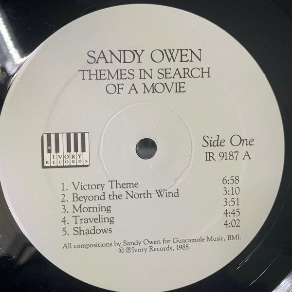 Sandy Owen - Themes In Search Of A Movie - Mint- LP Record 1985 Ivory USA Vinyl - Jazz / Free Improvisation / New Age - Shuga Records