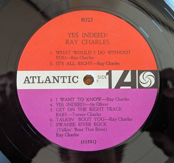 Ray Charles - Yes Indeed! (1958) - VG LP Record 1960 Atlantic USA Mono Vinyl - Soul / Rhythm & Blues - Shuga Records