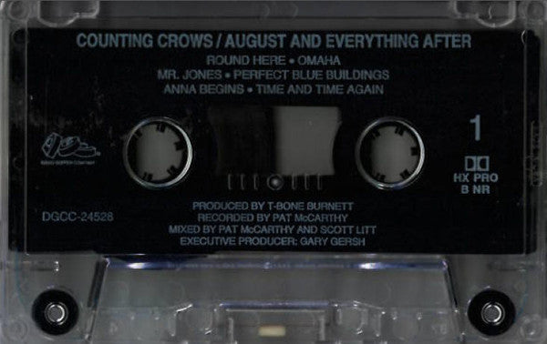 Counting Crows – August And Everything After - VG+ Cassette 1993 DGC USA Tape - Alternative Rock / Pop Rock - Shuga Records
