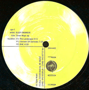 Sleep Engineer – Three Ways EP - VG+ 12" Single Record 1997 Xplor Music USA Vinyl - Techno / Minimal