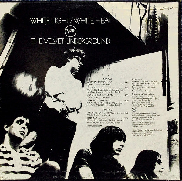 The Velvet Underground - White Light/White Heat - VG+ LP Record 1968 Verve USA Original East Coast Pressing Vinyl - Psychedelic Rock / Avantgarde / Art Rock - Shuga Records