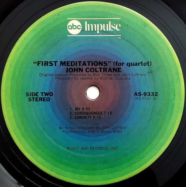 John Coltrane - First Meditations (For Quartet) - VG+ LP Record 1977 ABC Impulse! USA Original Vinyl - Free Jazz / Modal - Shuga Records
