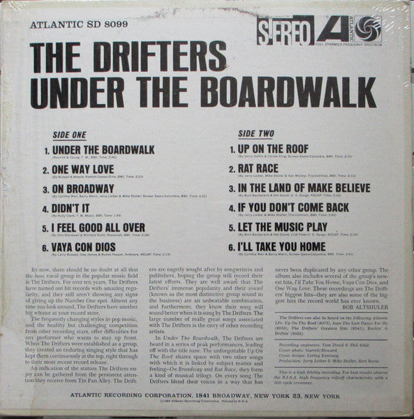 The Drifters ‎– Under The Boardwalk - VG+ LP Record 1964 Atlantic USA Stereo Original Vinyl - Soul