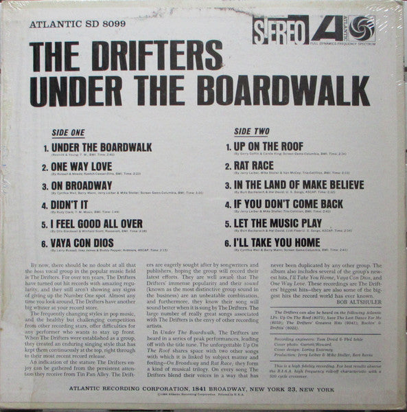The Drifters ‎– Under The Boardwalk - VG+ LP Record 1964 Atlantic USA Stereo Original Vinyl - Soul - Shuga Records