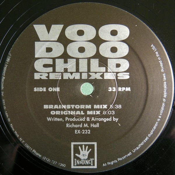 Voodoo Child (AKA Moby) - Voodoo Child (Remixes) - Mint- 12" Single Record 1991 Instinct USA RARE Vinyl - Techno / Acid - Shuga Records