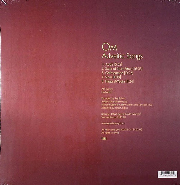 Om - Advaitic Songs - New 2 LP Record 2012 Drag City USA Vinyl - Stoner Rock / Doom Metal / Psychedelic Rock - Shuga Records