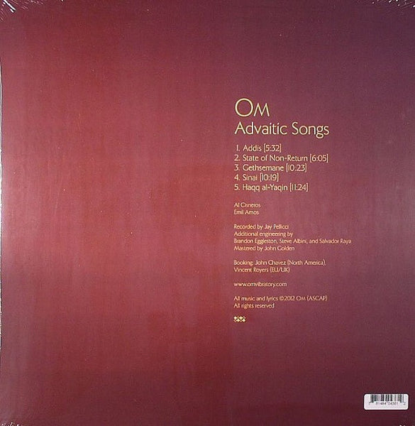 Om - Advaitic Songs - New 2 LP Record 2012 Drag City USA Vinyl - Stoner Rock / Doom Metal / Psychedelic Rock