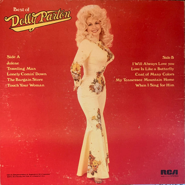 Dolly Parton - Best Of Dolly Parton - VG+ LP Record 1975 RCA USA Vinyl - Country / Country Rock - Shuga Records