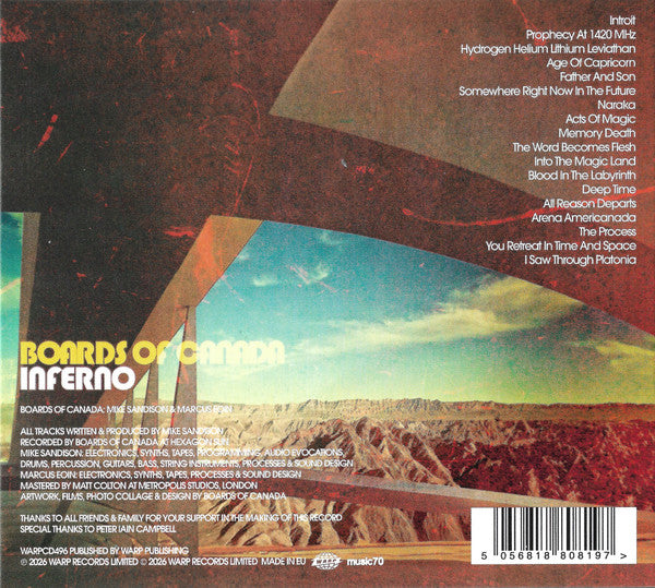 Boards Of Canada - Inferno - New CD 2026 Warp Records UK - Electronic / IDM / Ambient Downtempo