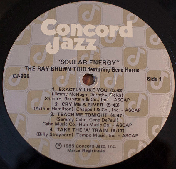 The Ray Brown Trio Featuring Gene Harris – Soular Energy - Shuga Records