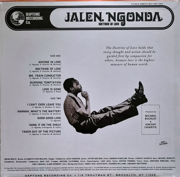 Jalen Ngonda - Doctrine Of Love - New LP Record 2026 Daptone USA Black Vinyl & Download - Soul / R&B - Shuga Records