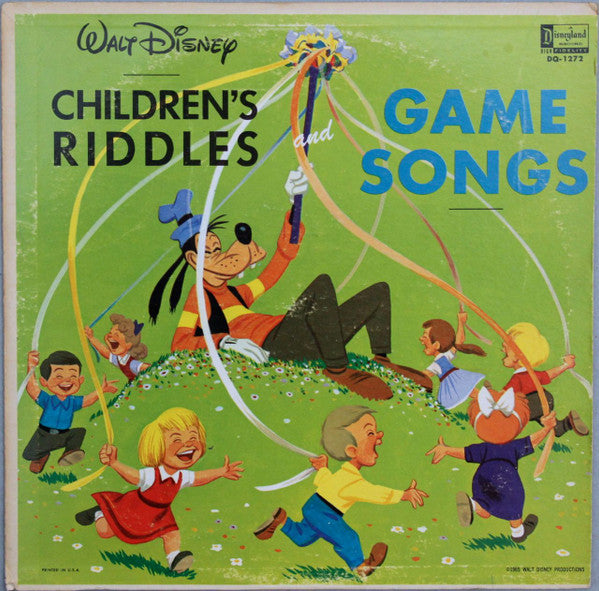 Various - Children's Riddles And Game Songs - VG+ LP Record 1965 Walt Disney Disneyland USA Original Vinyl - Children's / Educational - Shuga Records