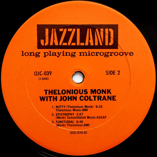 Thelonious Monk With John Coltrane (1961) - Mint- LP Record 1982 Jazzland Original Jazz Classics USA Vinyl - Hard Bop / Jazz - Shuga Records