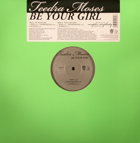 Teedra Moses - Be Your Girl - Mint- 12" Single Record 2004 TVT USA Promo Vinyl - R&B / Soul - Shuga Records