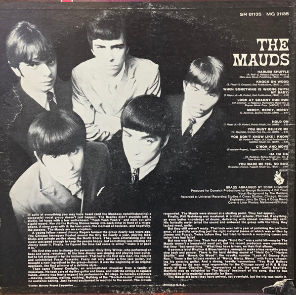 The Mauds - The Mauds Hold On - VG+ LP Record 1967 Mercury USA Original Vinyl - Garage Rock / Pop Rock - Shuga Records