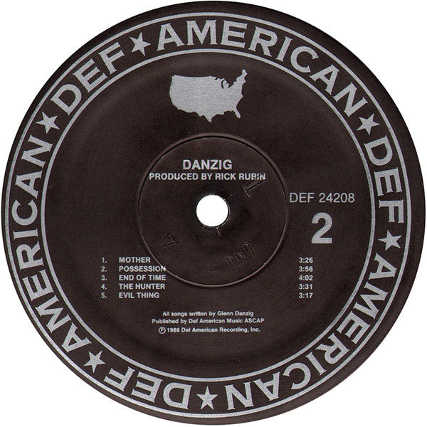 Danzig - Danzig - VG+ LP Record 1988 Def American Recordings USA Original Press Vinyl & OG Inner Sleeve - Heavy Metal