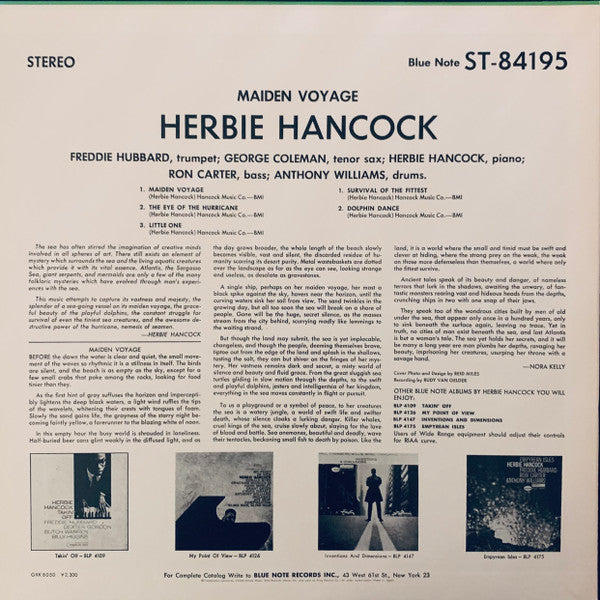 Herbie Hancock - Maiden Voyage (1965) - Mint- LP Record 1978 Blue Note Japan Vinyl & Insert - Hard Bop / Modal - Shuga Records
