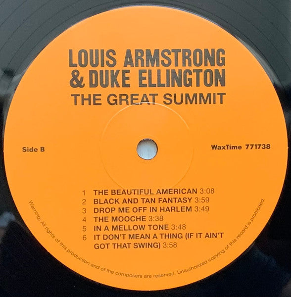Louis Armstrong & Duke Ellington (1961) - The Great Summit - Mint- LP Record 2012 WaxTime 180 gram Vinyl - Jazz / Big Band - Shuga Records