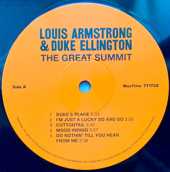 Louis Armstrong & Duke Ellington (1961) - The Great Summit - Mint- LP Record 2012 WaxTime 180 gram Vinyl - Jazz / Big Band - Shuga Records