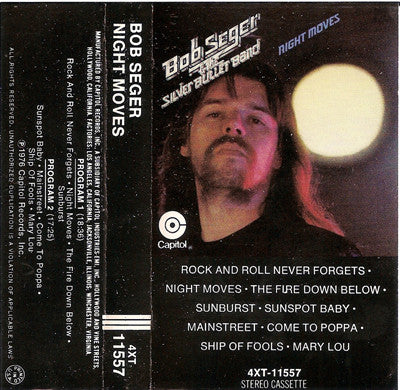 Bob Seger & The Silver Bullet Band – Night Moves - Used Cassette 1976 Capitol Tape - Soft Rock
