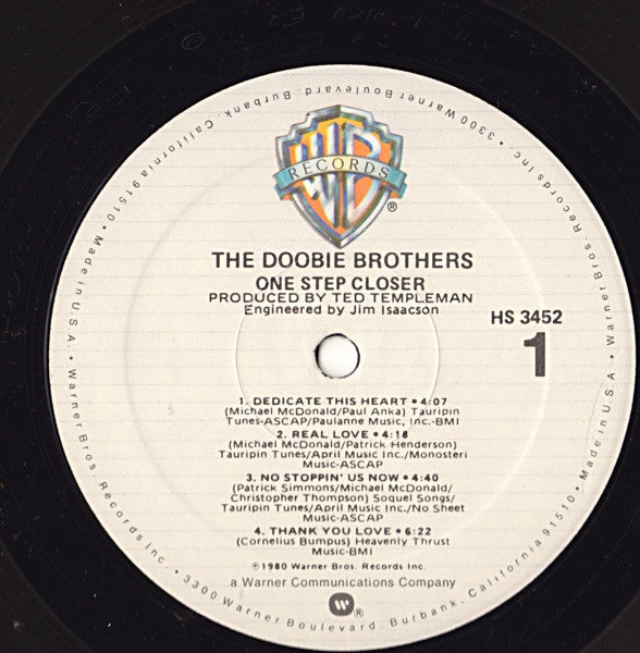The Doobie Brothers – One Step Closer - VG+ LP Record 1980 Warner Vinyl - Rock - Shuga Records