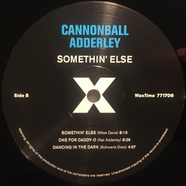 Cannonball Adderley - Somethin' Else (1958) - Mint- LP Record 2011 WaxTime 180 gram Vinyl - Jazz / Hard Bop - Shuga Records