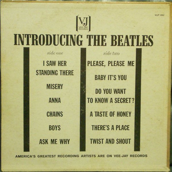 The Beatles - Introducing... The Beatles - VG+ LP Record 1964 Vee Jay USA Mono Vinyl & Rainbow label w/Brackets - Rock & Roll / Beat - Shuga Records