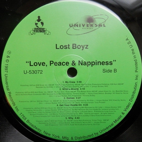 Lost Boyz - Love, Peace And Nappines - VG+ LP Record 1997 Universal USA Vinyl - Hip Hop - Shuga Records