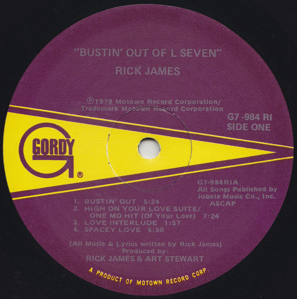Rick James - Bustin' Out Of L Seven - VG+ LP Record 1978 Gordy USA Original Press Vinyl - Funk / Disco - Shuga Records