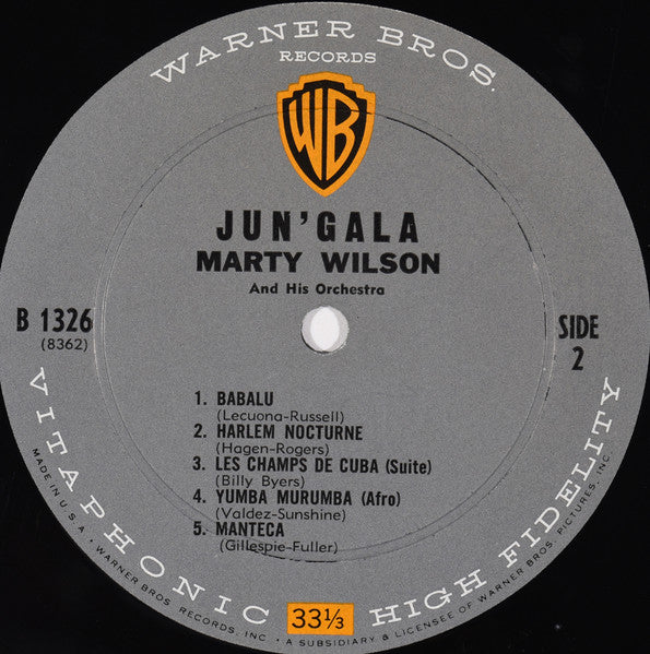 Marty Wilson And His Orchestra - Jun'gala - VG+ LP Record 1959 Warner USA Origina Mono Vinyl - Jazz / Exotica / Space-Age / Pacific - Shuga Records