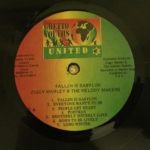 Ziggy Marley & The Melody Makers - Fallen Is Babylon - VG LP Record 1997 Ghetto Youths United Jamaica RARE Vinyl - Reggae