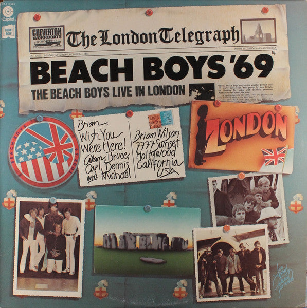 The Beach Boys - Beach Boys '69 Live In London - VG+ LP Record 1976 Capitol Club Edition Original USA - Pop Rock / Surf Rock - Shuga Records