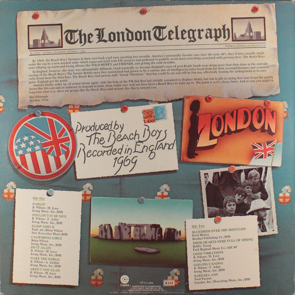 The Beach Boys - Beach Boys '69 Live In London - VG+ LP Record 1976 Capitol Club Edition Original USA - Pop Rock / Surf Rock - Shuga Records