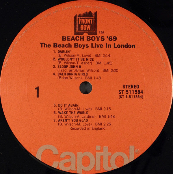 The Beach Boys - Beach Boys '69 Live In London - VG+ LP Record 1976 Capitol Club Edition Original USA - Pop Rock / Surf Rock - Shuga Records