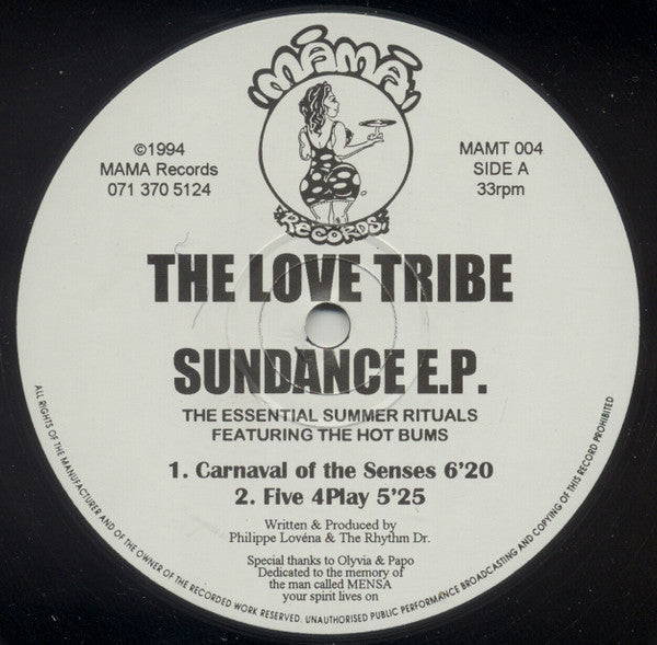 The Love Tribe - Sundance E.P. - VG+ 12" Single Record 1994 Mama UK Vinyl - House - Shuga Records