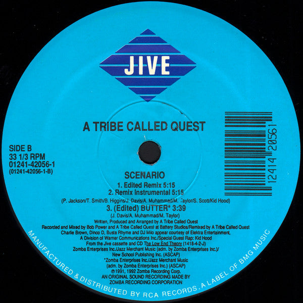 A Tribe Called Quest - Scenario - VG- 12" Single Record 1992 Jive USA Original Vinyl - Hip Hop / Boom Bap - Shuga Records