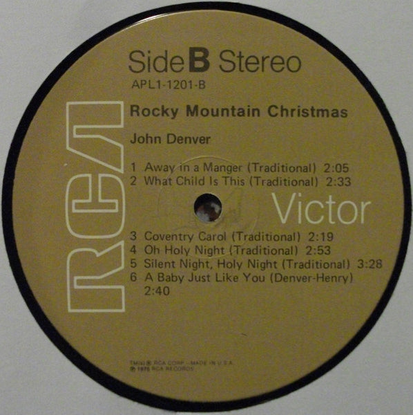 John Denver - Rocky Mountain Christmas - VG+ LP Record 1975 RCA Victor USA Vinyl - Holiday / Country / Folk - Shuga Records