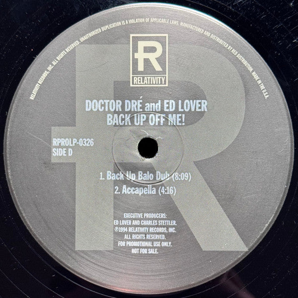 Doctor Dre & Ed Lover - Back Up Off Me! - Mint- 2x 12" Single Record 1994 Relativity USA Promo Vinyl - House / Deep House - Shuga Records
