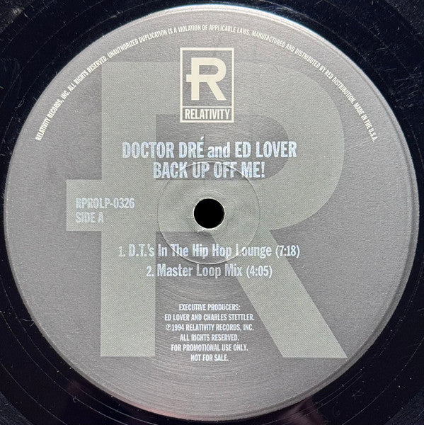 Doctor Dre & Ed Lover - Back Up Off Me! - Mint- 2x 12" Single Record 1994 Relativity USA Promo Vinyl - House / Deep House - Shuga Records