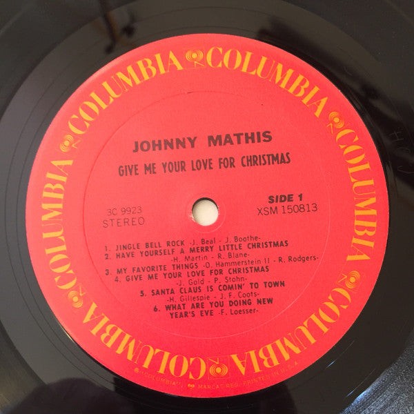 Johnny Mathis - Give Me Your Love For Christmas (1969) - Mint- LP Record 1981 Columbia USA Vinyl - Holiday / Pop - Shuga Records
