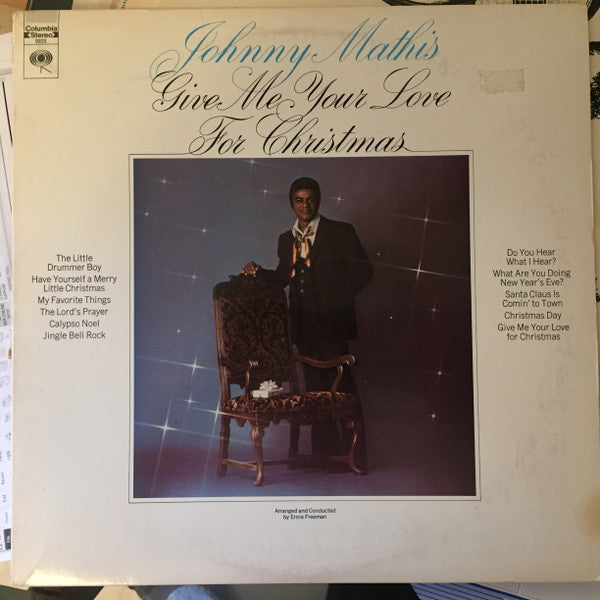 Johnny Mathis - Give Me Your Love For Christmas (1969) - Mint- LP Record 1981 Columbia USA Vinyl - Holiday / Pop - Shuga Records
