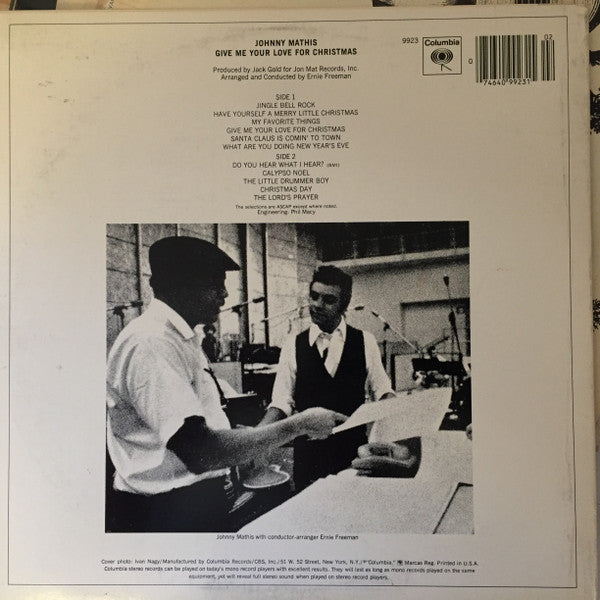 Johnny Mathis - Give Me Your Love For Christmas (1969) - Mint- LP Record 1981 Columbia USA Vinyl - Holiday / Pop - Shuga Records
