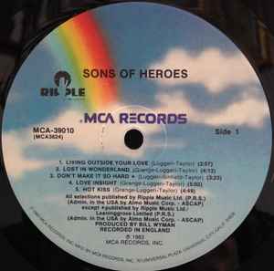 Sons Of Heroes - Sons Of Heroes - VG+ LP Record 1983 MCA USA Promo Vinyl & Insert - Synth-pop / Pop Rock - Shuga Records
