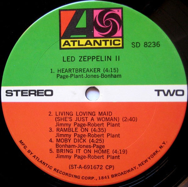 Led Zeppelin - Led Zeppelin II - VG+ (Low Grade Cover) LP Record 1969 Atlantic USA Original Vinyl - Classic Rock / Hard Rock - Shuga Records